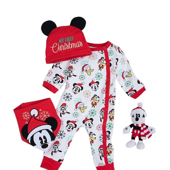 Disney Store Mickey Mouse and Friends My First Christmas Baby Gift Set 9-12M - Picture 2 of 11